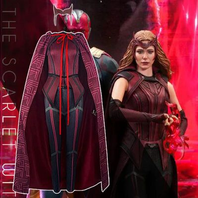 Cafele-Wanda Vis?o Feiticeira Escarlate Cosplay Traje para A