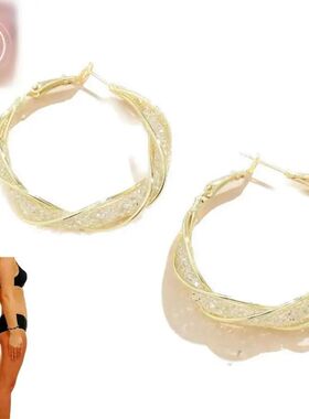 Pendientes de aro de actividad linfática con patrón de rec