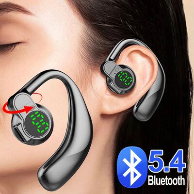 Bluetooth 5.4 Earphones Single Ear Earhooks Noise Cancelling
