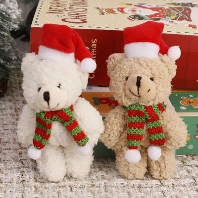 Kawaii Plush Bear Doll for Kids, Pendant árvore de Natal, S