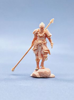 Estatueta preta do rei do macaco do mito da resina, miniatur