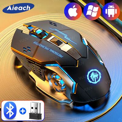 AEACH-Wireless Bluetooth Gaming Computer Mouse, Recarregáve