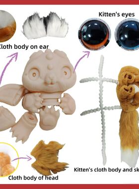 Cuerpo de gatito Reborn de 46CM, juguetes de animales de pel