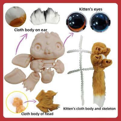 Cuerpo de gatito Reborn de 46CM, juguetes de animales de pel