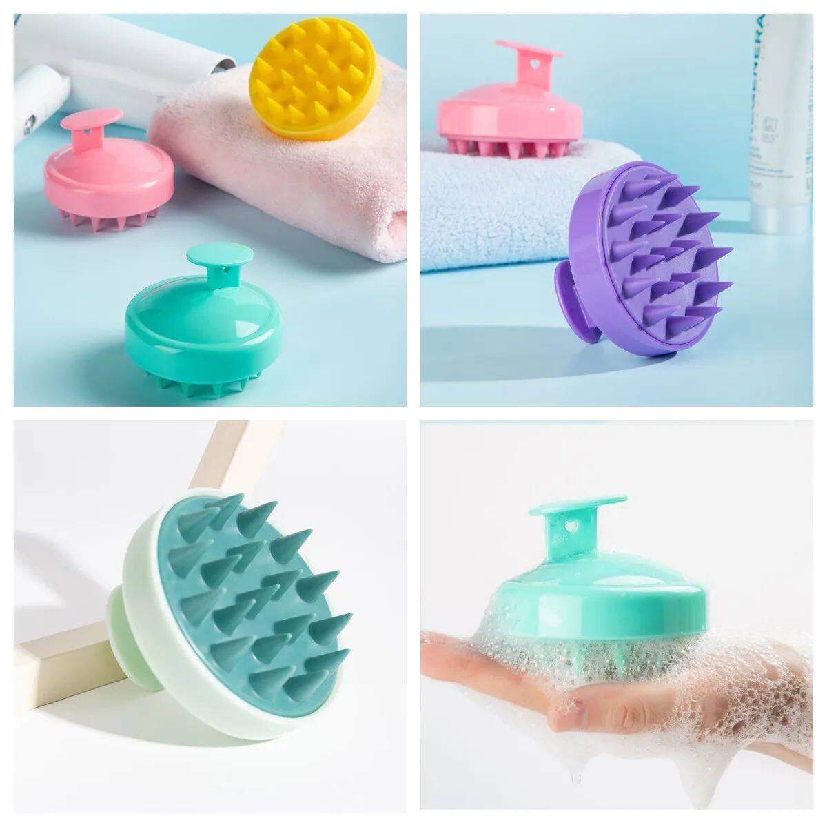 Silicone Shampoo Couro cabeludo cabelo massageador cabe?a co - 实物图