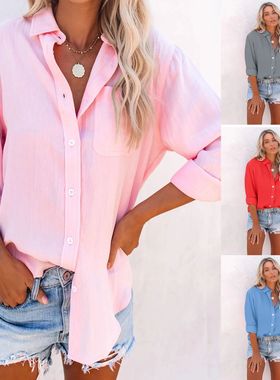 9 cores S-3XL blusa feminina solta topos primavera outono tu