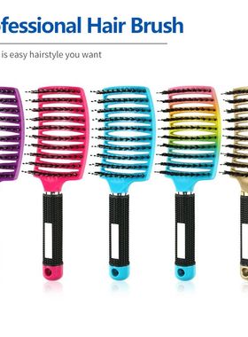 Cerdas e Nylon escova de cabelo para mulheres e meninas, cou