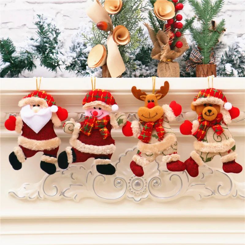 árvore De Natal Pendurado Enfeites, Boneca De Tecido, Papai - 实物图