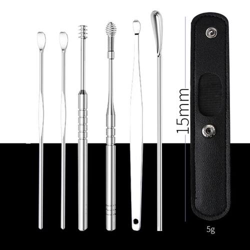 6pcs Ear Wax Cleaner Earwax Removal Tool Pick Digging Artifa
