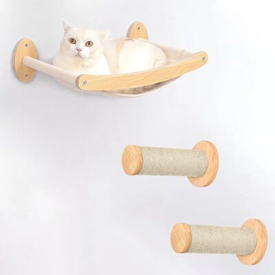 Cat Hammock Wall Mounted Climbing Shelf Set, Prateleira de m