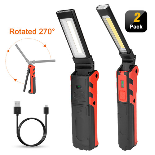Dimmable cob levou luz de trabalho usb recarregável lantern