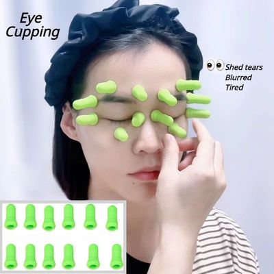 12Pcs Facial Eye Cupping Silicon Vacuum Suck Device Massage