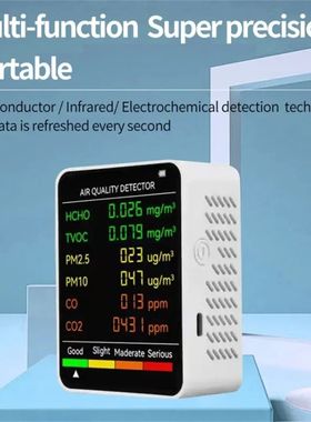Monitor de calidad del aire 6 en 1, Detector de aire multifu