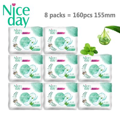8packs 160pcs 155MM panty liner Niceday Cooling & Herbal Car