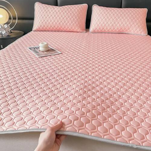 New Thicken Latex Filling Bed Sheet Set Cool Feeling Fabric