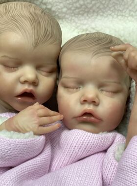 Mu?ecas de gemelos A & B Reborn, hechas A mano, realistas, c