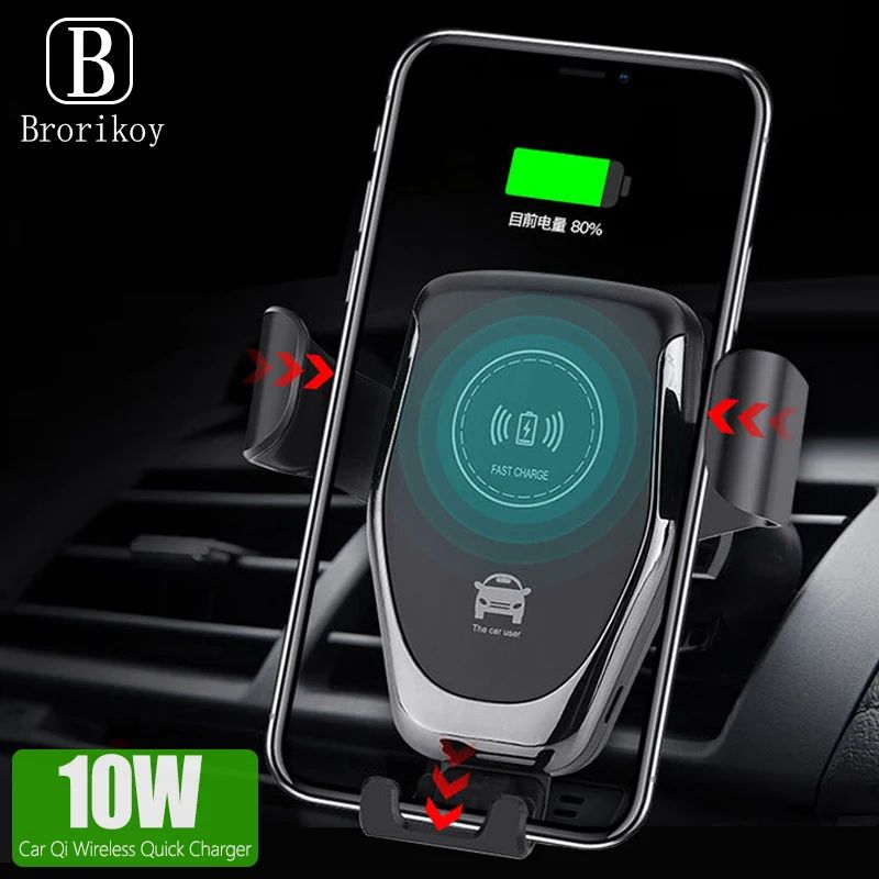 Cargador inalámbrico Qi de montaje rápido para coche, sopo