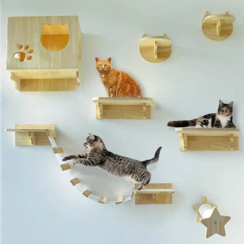 Rede de parede para gato Escalada Cat Tree Combina??o de cor