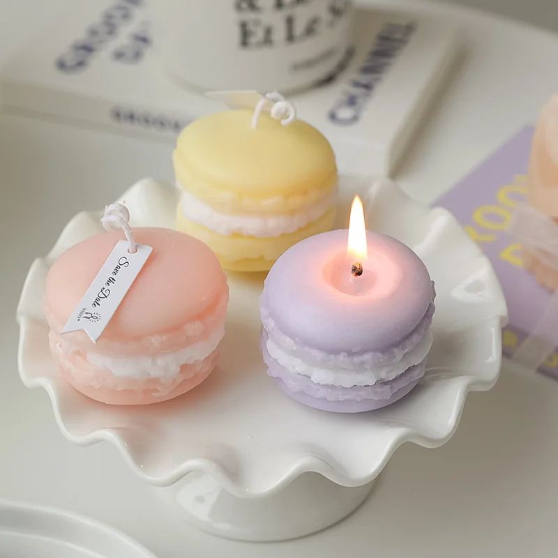Diy scented velas artesanais linda macarone vela velas aroma