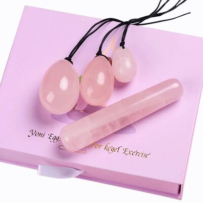 Natural Rose Quartz Yoni Egg Set Jade Egg Vaginal Muscle Fir