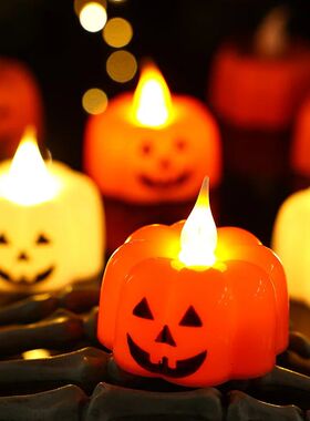 LED Candle Light para Halloween Party, Spider Pumpkin Lamp,