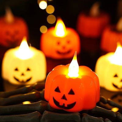 LED Candle Light para Halloween Party, Spider Pumpkin Lamp,