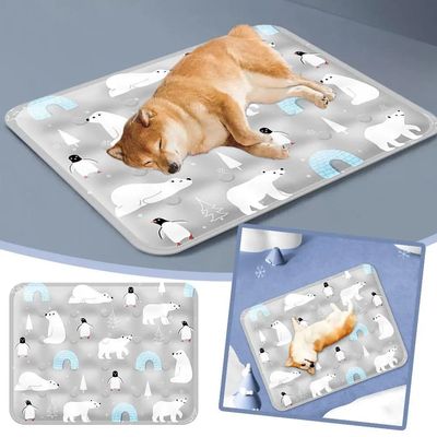 Pet Summer Cooling Latex Mat Dog Bed Cat Sleeping Pad Ice Si