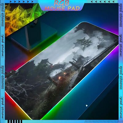 Mito preto Wukong Mouse Pad, RGB tampa do teclado, mesa-mat,
