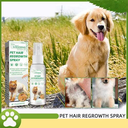 Spray para recrescimento de cabelo de cachorro e gato, líqu