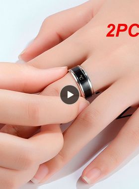 Anillo inteligente de acero de titanio para parejas, sortija