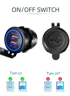 Cargador rápido 3,0 para coche, toma de corriente con Inter