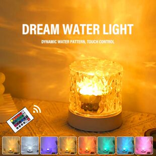 Luz Nocturna LED de ondulación de agua, lámpara de mesa de