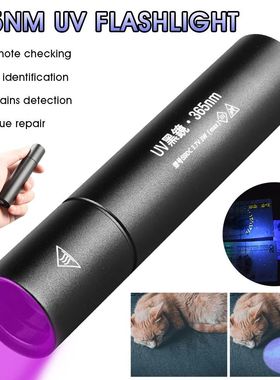 Linterna UV portátil recargable, luz negra, 365nm, ultravio