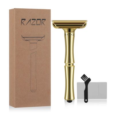 Whityle maquinilla de afeitar Manual dorada, cuchillas clás