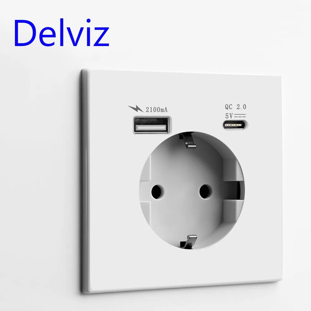 Delviz-toma de corriente USB de pared, enchufe eléctrico in