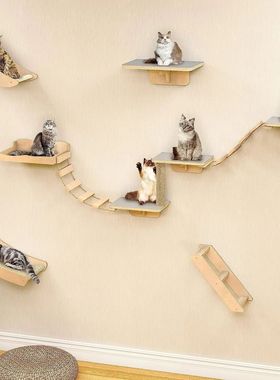Wall Mounted Cat Escalada Escada, poleiro Plataforma, Saltan