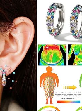 Pendientes de drenaje linfático de cristal, aretes redondos