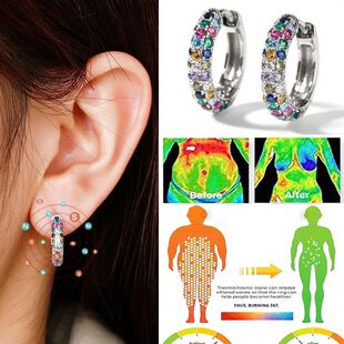 Pendientes de drenaje linfático de cristal, aretes redondos