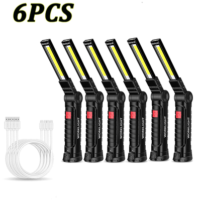 Lanterna portátil COB LED, USB recarregável, luz de trabal