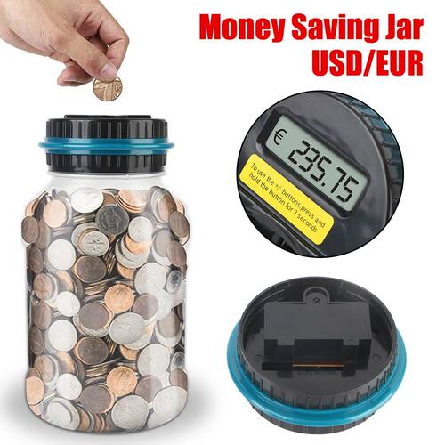 Digital lcd contagem eletr?nica cofrinho para usd euro dinhe