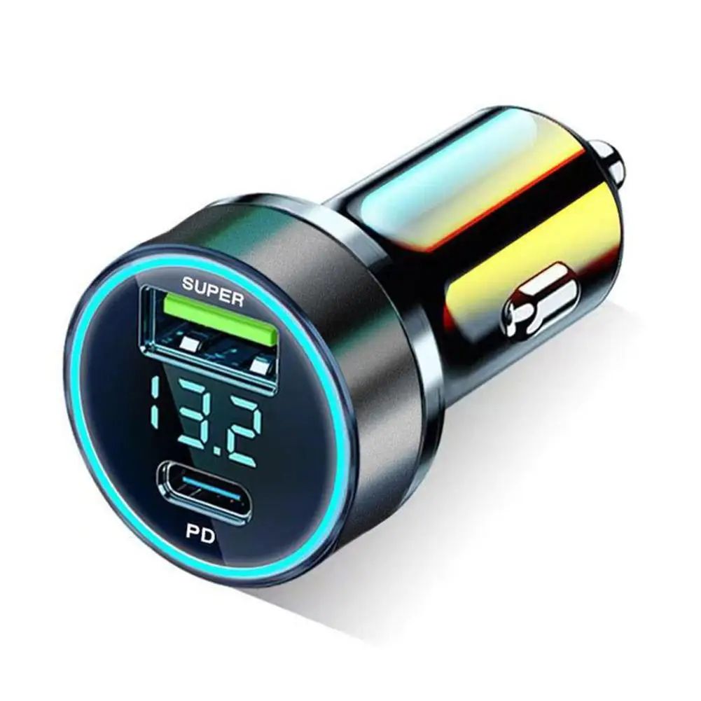 Cargador de coche USB superrápido de 2 puertos, adaptador d
