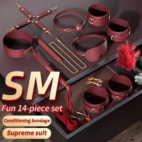 JIUUY Adulto SM Produtos Sexuais Kits Bondage Gear Collar Bu