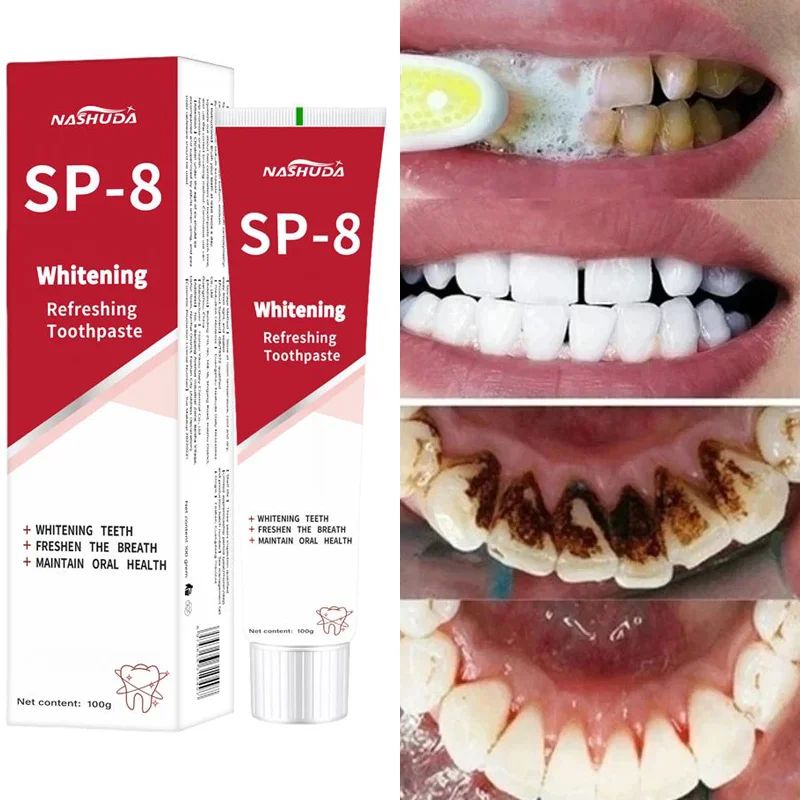 Creme dental com removedor de manchas probióticas, SP-8, Wh