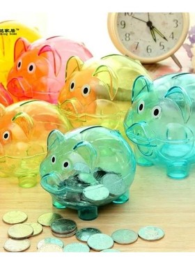 1pc doces de plástico transparente caixa de poupan?a de din