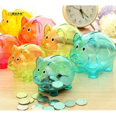 1pc doces de plástico transparente caixa de poupan?a de din