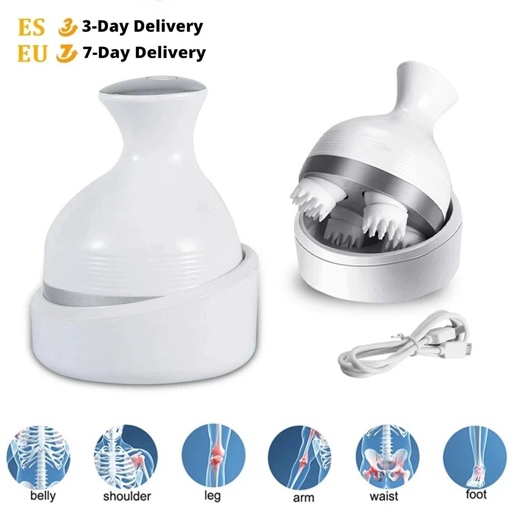 Elétrica impermeável cabe?a massageador, 3D sem fio couro