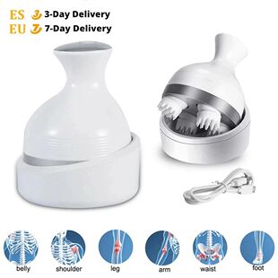 Elétrica impermeável cabe?a massageador, 3D sem fio couro