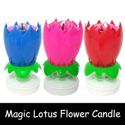 Velas rotativas do lótus para bolos de aniversário Cool Bi