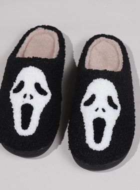 Chinelos de pelúcia morcego dos desenhos animados para mulh