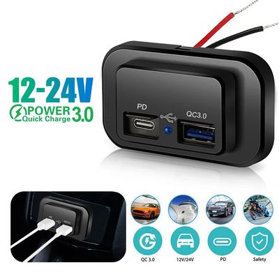 Adaptador de corriente para cargador de coche, puerto USB Du